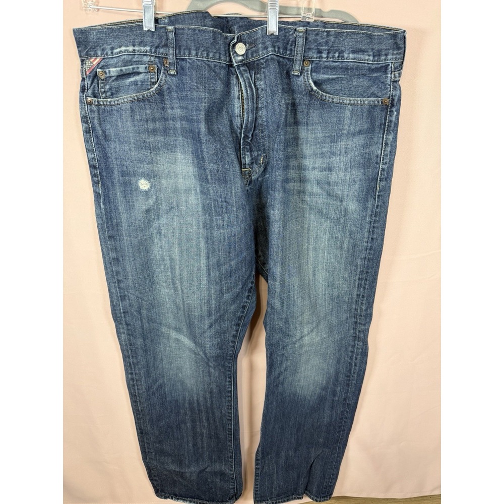 Denim & Supply Ralph Lauren Mens Blue Dark Wash faded Slouch Jeans 42 X 32